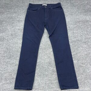 Monfrere Jeans Men 34X30 Blue Denim Stretch Greyson Skinny Fit Garment Dyed Dark